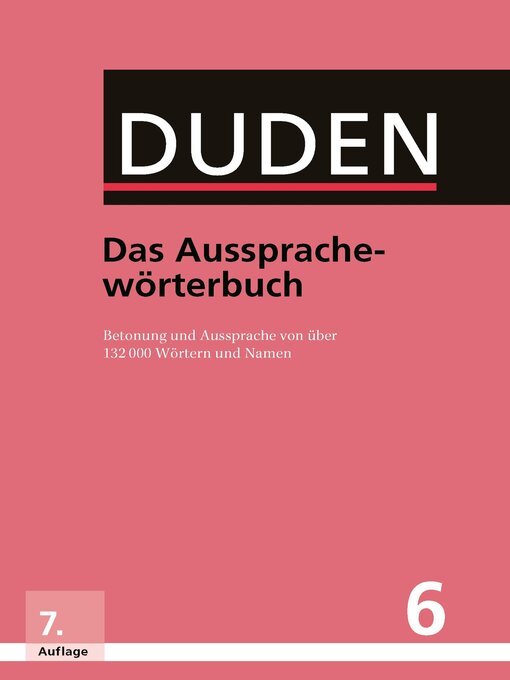 Cover image for Duden – Das Aussprachewörterbuch